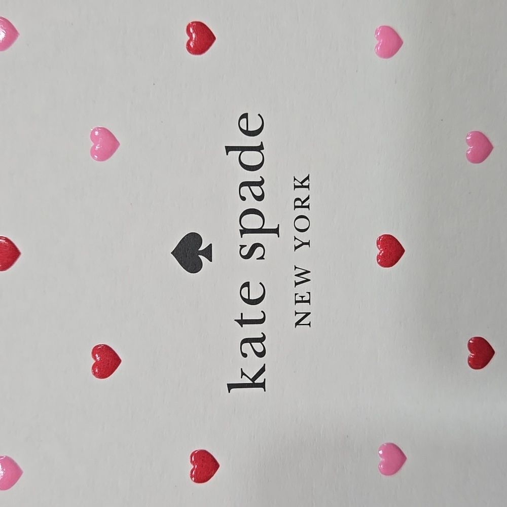 Kate Spade Madison Heart Studs Small Slim Card Case Powdered Sugar NIB - Picture 3 of 10